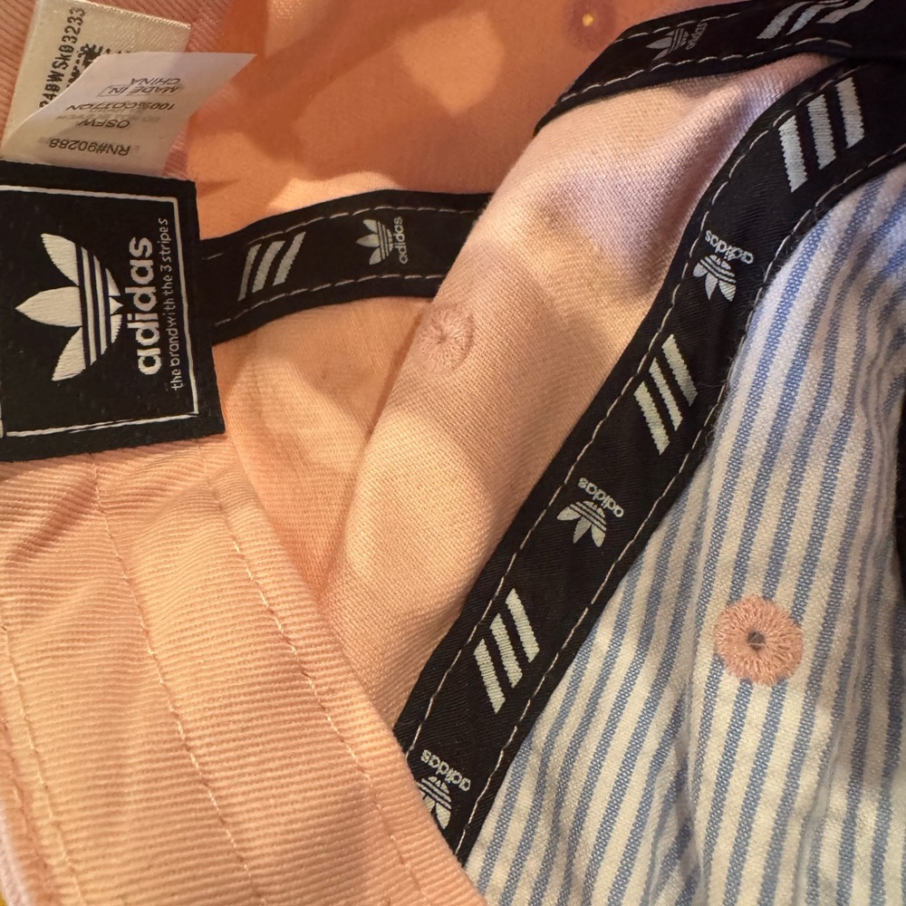 adidas Peach Pink Trefoil Cap with Black Trim - Picture 3 of 3